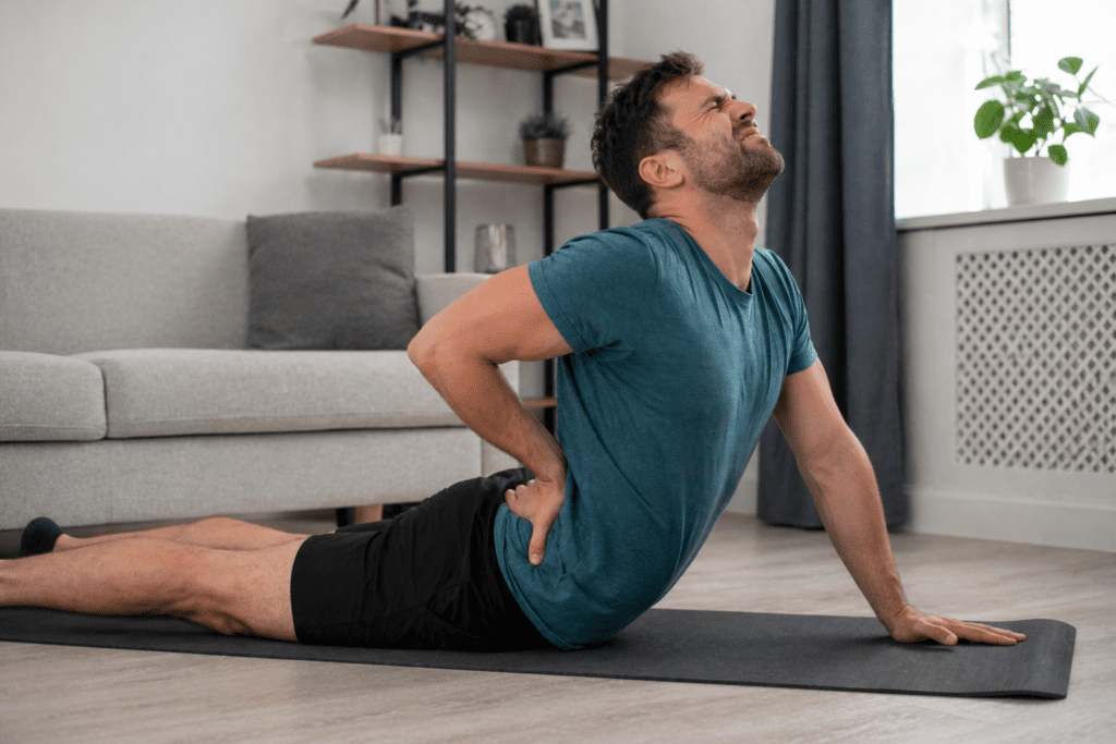 painful back stretch